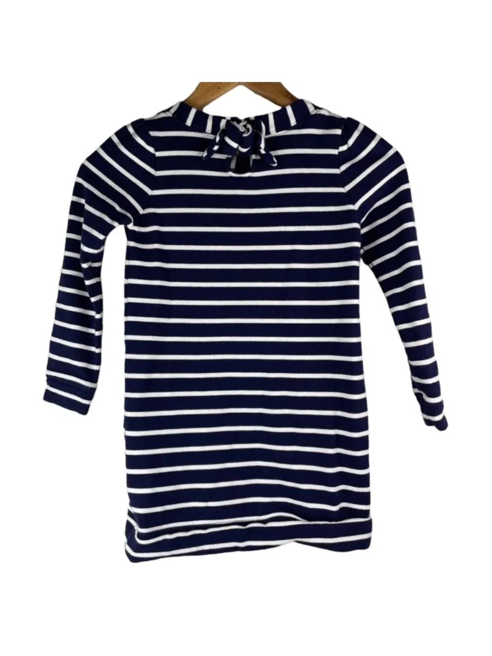 Gymboree Dress Girls Size 7 Striped Star Shine Glitter Sequins Navy Blue White